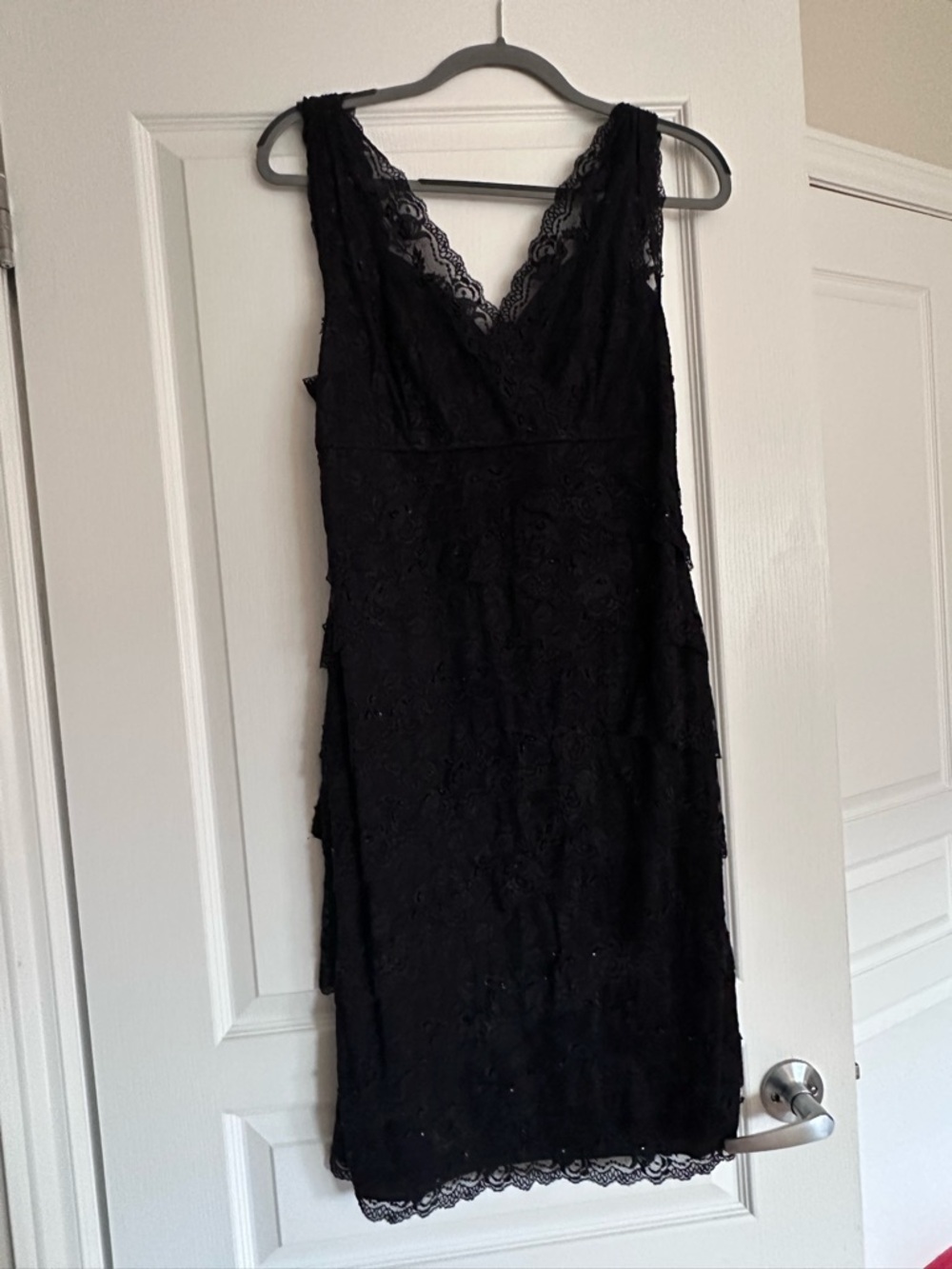Black Beaded Lace Dress